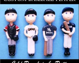 Custom Baseball Player Figurine | Pitcher, Batter, Catcher | Ornament | Magnet | Decor | Cake Topper | Personalized Handmade Gift