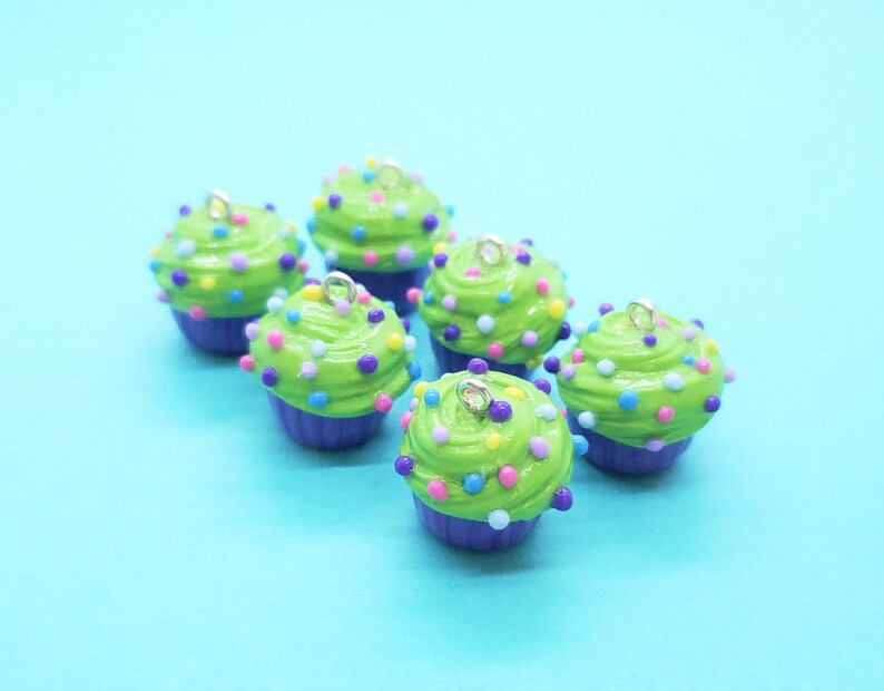 Custom Cold Porcelain Cupcake with Sprinkles Decor Gift Jewelry Accessories