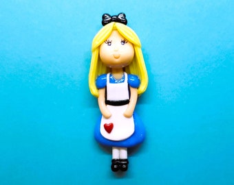 Alice Girl Handmade Figurine | Ornament | Brooch | Magnet | Necklace | Ready to Ship Wonderland Fan Gift