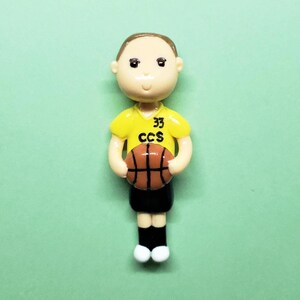 Custom Cold Porcelain Basketball Player Figurine, Personalized Ornament, Cake Topper, Keepsake