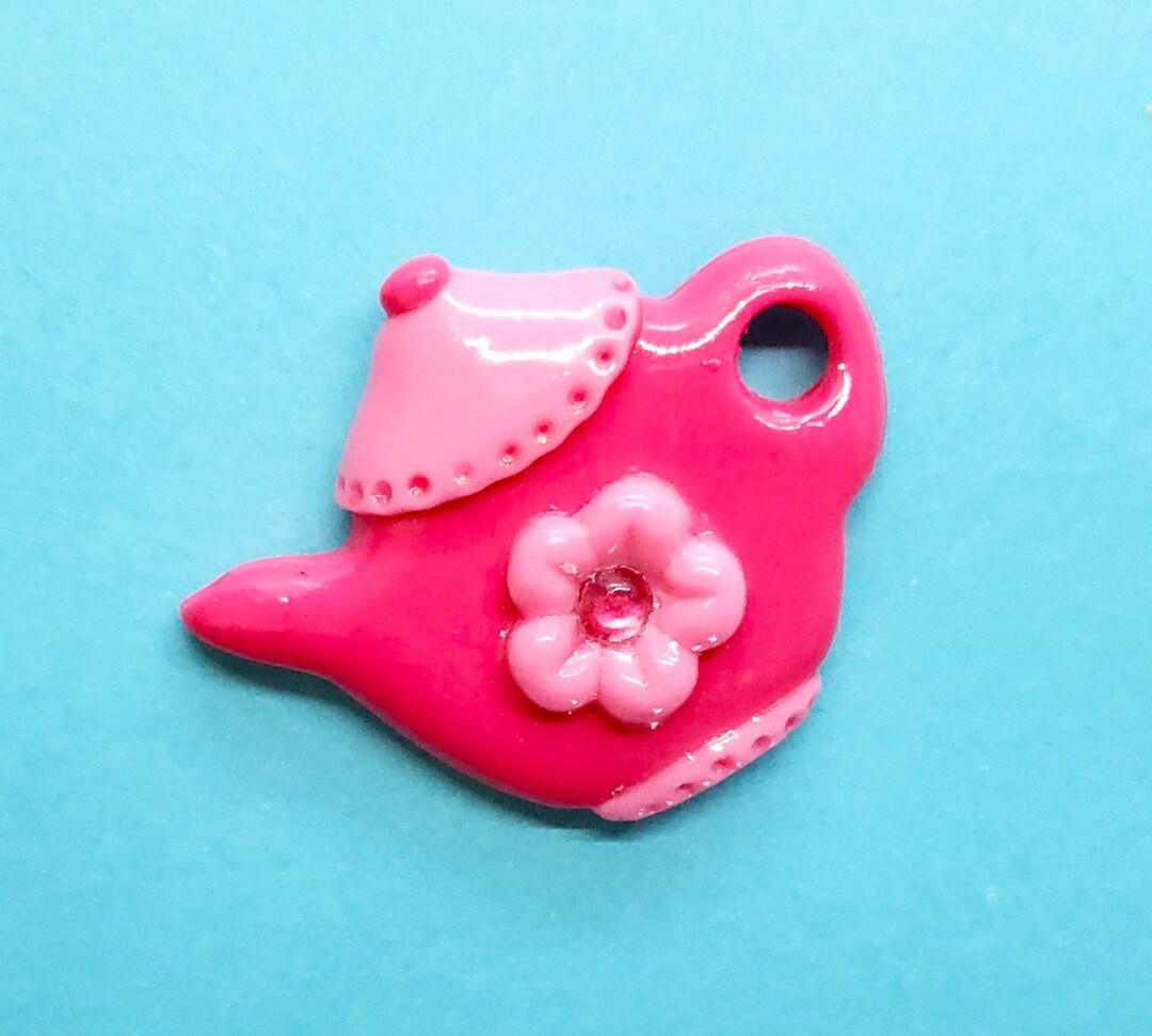 Pink Flower Teapot Brooch Handmade Decor Ready to Ship Etsy