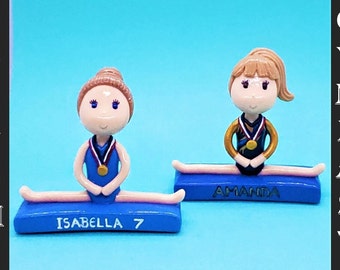 Personalized Gymnast Figurine in Split Position | Cake Topper | Centerpiece | Custom Handmade Gift