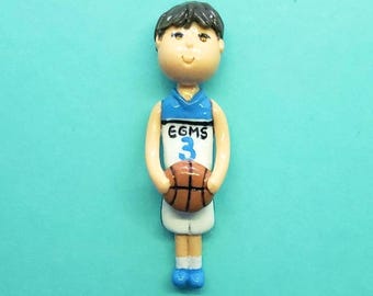 Custom Cold Porcelain Basketball Player Figurine, Personalized Ornament, Cake Topper, Keepsake