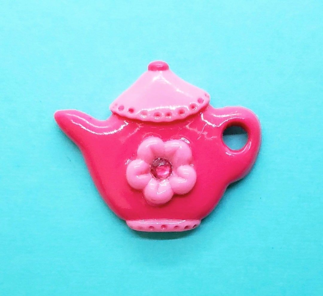 Dark Pink Teapot With a Chubby Light Pink Flower Etsy