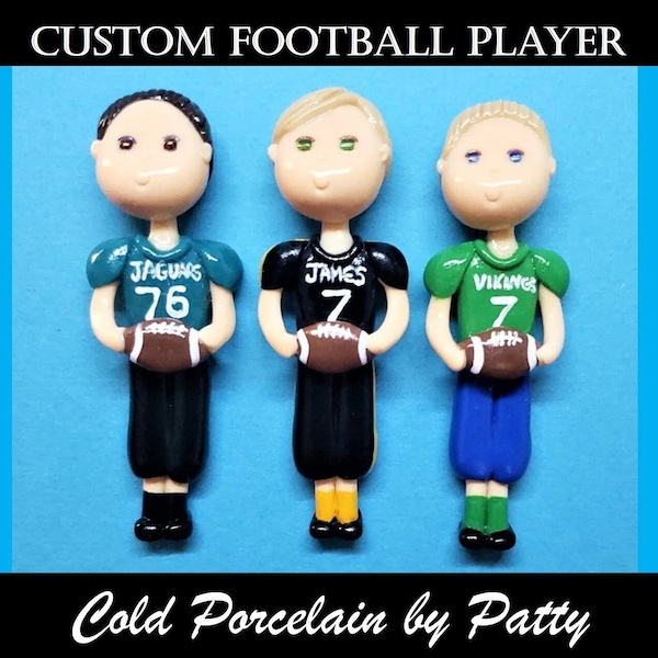 Figurine personnalisée de joueur de football américain | ornement | aimant | Décoration | Décoration de gâteau | Cadeau fait main personnalisé