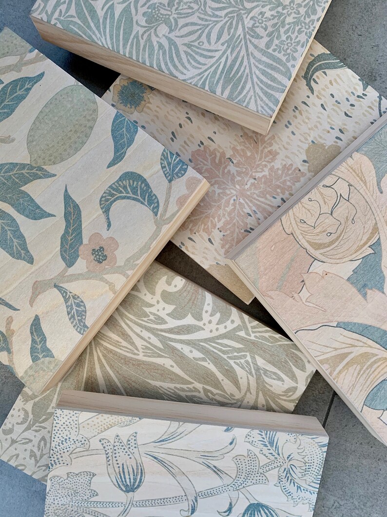 Floral Wood Prints Prints on Wood Wall Art Patchwork Tile Etsy