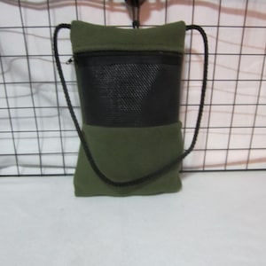 Ready to Ship/ Forest Green Fleece- Sugar Glider Bonding Pouch, Sugar Glider Accessories