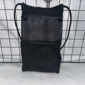 Ready to Ship/ Black Fleece - Sugar Glider Bonding Pouch, Sugar Glider Accessories