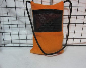 Ready to Ship/ Neon Orange Fleece - Sugar Glider Bonding Pouch, Sugar Glider Accessories