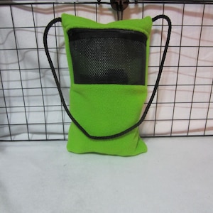 Ready to Ship/ Neon Green Fleece - Sugar Glider Bonding Pouch, Sugar Glider Accessories
