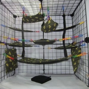 Ready to Ship/ 17 pc Sugar Glider Cage Set - Honey and Bees - Rat Cage Set, Sugar Glider Accessories