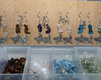 Crystal Butterfly Dangle Earrings