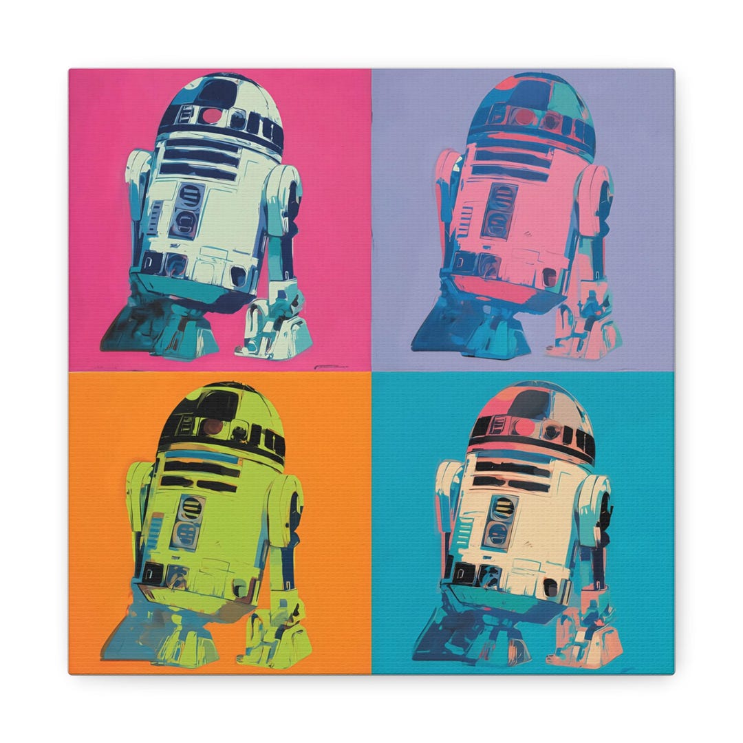 R2-D2 Pop Art Canvas Print Retro Star Wars Wall Art Geek Room Decor Sci ...