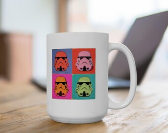 Stormtrooper Pop Art Ceramic Mug | Star Wars Inspired SciFi Coffee Cup