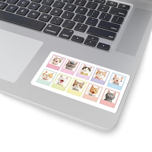 Cute Cat Kiss-Cut Stickers, Adorable and Fun Pet Decor, Pastel Colors Laptop Stickers, Journaling Supplies, Gift for Cat Lovers, Cat Lady