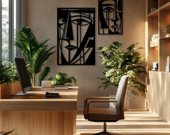 Cuadro calado Caras decoración de pared paneles 3D