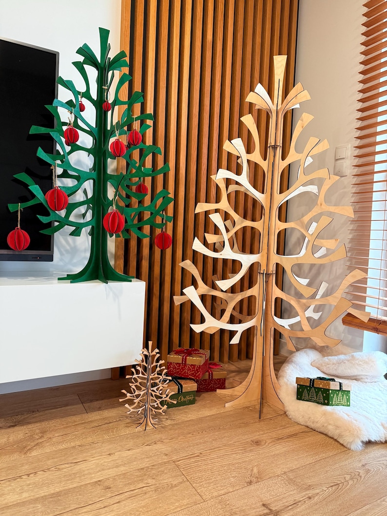 Ökologischer, minimalistischer Weihnachtsbaum aus Holz, Größen 60 cm, 90 cm, 140 cm Bild 8