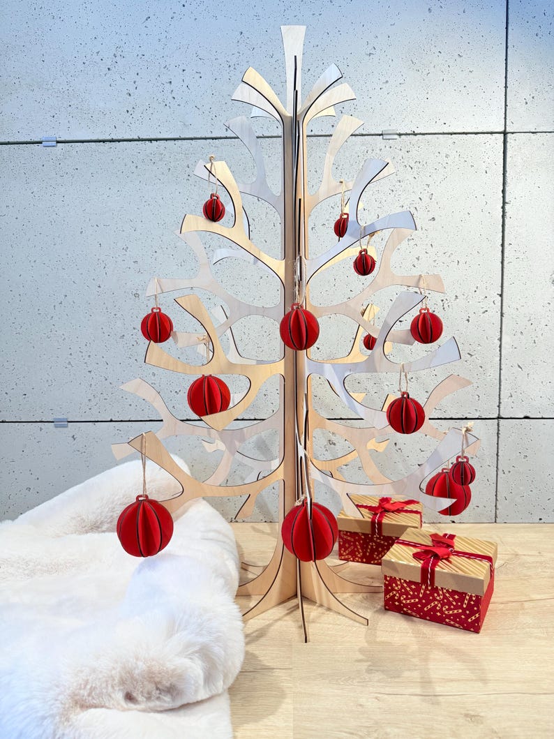 Ökologischer, minimalistischer Weihnachtsbaum aus Holz, Größen 60 cm, 90 cm, 140 cm Bild 6