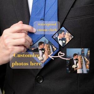 Fabric Tie Photo Wedding gifts,Custom Photo Patch for ties,Father of the Bride Gift, Tie Photo Patch,Wedding Gifts for Fathers