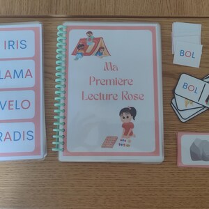 Montessori Pink Reading File - Printable PDF - Fun activities to learn to read - A5 format.