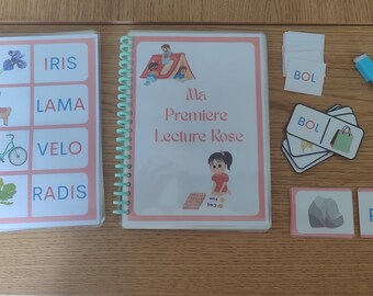 Montessori Pink Lesedatei – PDF zum Ausdrucken – Lustige Aktivitäten zum Lesenlernen – A5-Format.