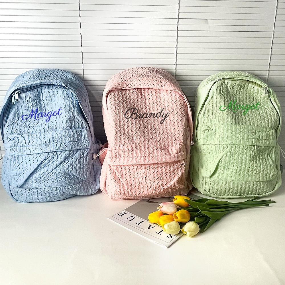 Kleinkindrucksack, kundenspezifischer Kinderrucksack, personalisierte Kinderbüchertasche für Schule-Seersucker kleine Mädchen-Tanztasche Geschenk-Windeltasche