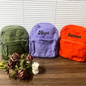 Cartable rétro brodé personnalisé, cartable en toile lavée, cartable pour étudiant, sac à dos décontracté, cadeau de rentrée