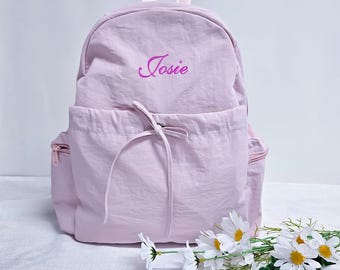 Personalized Girls Ballet Backpack: Embroidered Name, Bowknot - Travel Preschool Bag