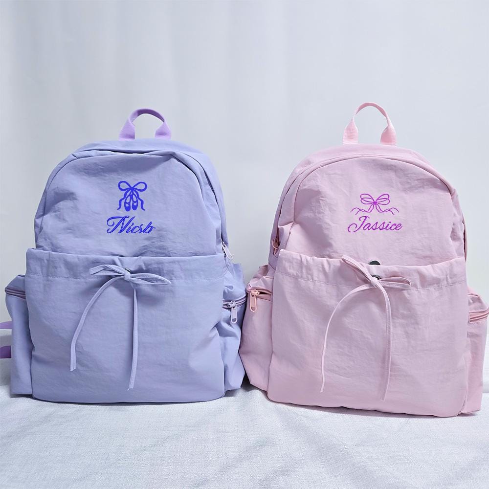Personalized Ballet Backpack: Embroidered Bow, Toddler Dance Bag