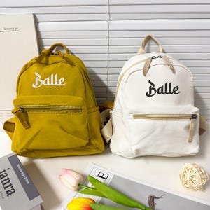 Sac à dos personnalisé pour bébé, sac à dos pour enfant brodé à la main, mini sac mignon, cartable avec prénom pour enfant, sac à dos pour enfants d'âge préscolaire, cadeau pour bébé fille garçon