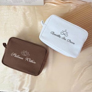 Personalisierte Waffel Yoga Tasche, Individuell bestickter Yoga Beutel, Brautjungfer Geschenk, Geschenk für Mama, Einzigartiges Geschenk für Yogis