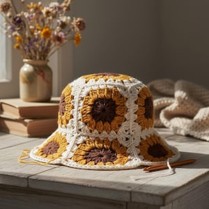 Bundle-Summer Sombrero -Straw Crochet Sun or Beach Hat, Handmade Vintage Vintage Style Pink Crochet Sun Hat with Flower Accent  main image 3