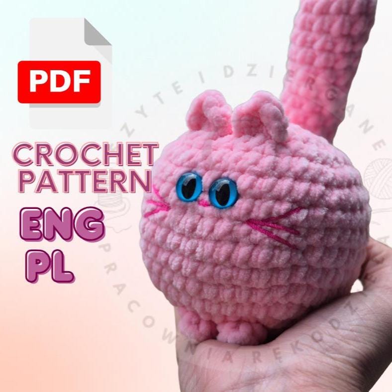 30 Chenille Yarn Crochet Patterns for Soft Plushies, Cozy Decor, and Cute Gifts 15 Low-Sew Kitten Crochet Pattern