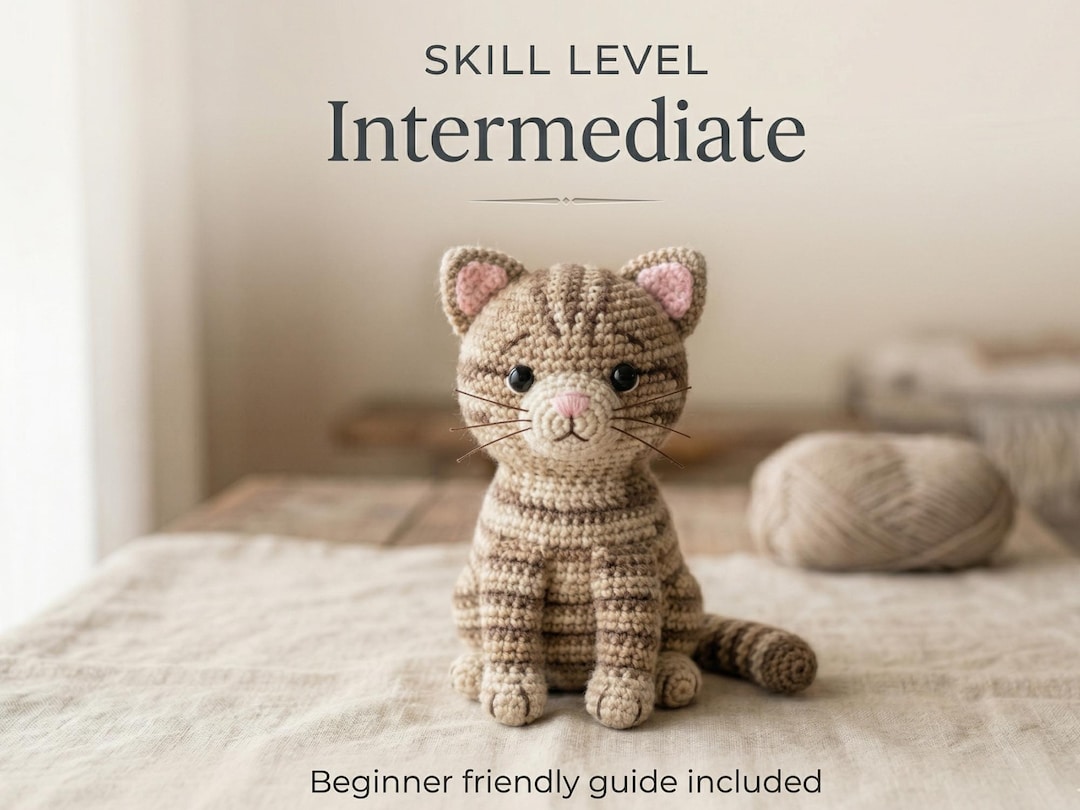 Realistic Tabby Cat Crochet Pattern (PDF Download), Beginner Friendly ...