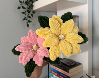 Flor de lírio grande feita sob encomenda - Flor artesanal feita com limpador de cachimbo