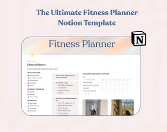 Organize Your Fitness Journey with this Fitness Nutrition & Workout Planner Notion Template All-In-One Second Brain OS Notion Planner