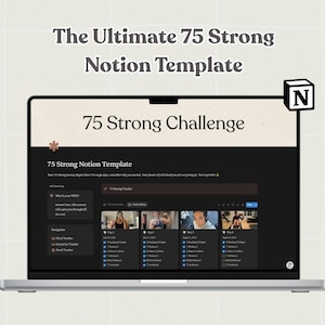 The Ultimate 75 Day Challenge Notion Template Planner Complete Tracker for Fitness Meals Water & Progress Photos Vision Board Discipline