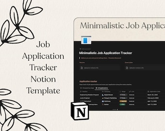 Elevate Your Job Hunt with Modern Job Hunting Application Tracker Notion Template for Students & Professionals Minimalistic Notion Templates
