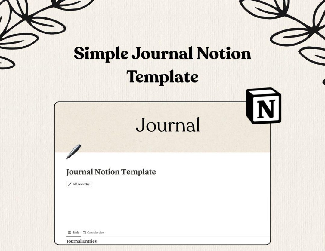 The Ultimate Notion Journal Template Simple Aesthetic Journaling Notion ...