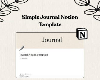 The Ultimate Notion Journal Template Simple Aesthetic Journaling Notion Template Digital Journal Entry Templates for Daily Reflection