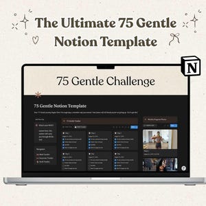 The Ultimate 75 Soft Notion Template Goal Habit Tracker Tracker for Daily Health Wellness Fitness & Reflection Discipline Log Vision Board