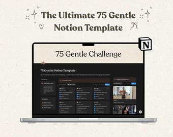 Das ultimative 75 Soft Notion Template GOal Habit Tracker Tracker für die tägliche Gesundheit Wellness Fitness & Reflexion Discipline Log Vision Board