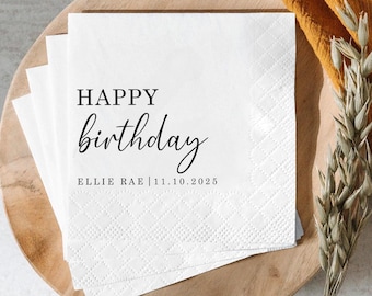 Serviettes d'anniversaire personnalisées : texte personnalisé, décoration de fête