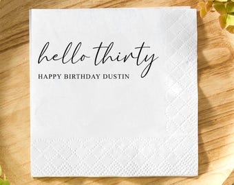 Serviettes d'anniversaire personnalisées en feuille d'or : décoration de fête personnalisée