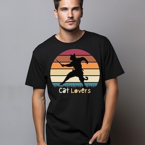 Katzenliebhaber Retro T-Shirt, Katzen Mutter Geschenk, Tier Liebhaber Kleid, Vintage Katzen Shirt, Sommer Outfit Idee