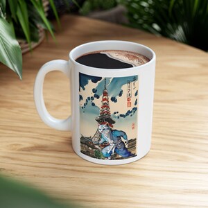 Japanese Art Ceramic Mug, Unique Gift for Tea Lovers, Coffee Mug, Housewarming, Birthday, or Art Enthusiast
