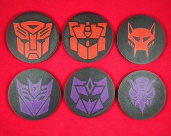 Transformers G1 G2 Beastwars inspired drink coasters