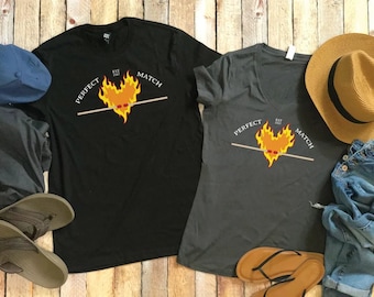 Camiseta gráfica Perfect Match - ropa de pareja - Camiseta de alma gemela a juego - Camiseta de alma gemela para él y para ella - Objetivos de pareja Camiseta Perfect Match