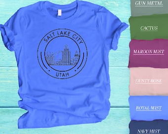 Camiseta de Salt Lake City, camisa Skyline de Salt Lake City, camiseta de Salt Lake City, regalo de vacaciones de Salt Lake City, camiseta amante de Salt Lake City, camiseta de Utah