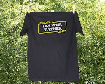 Luke, I Am Your Father Personalized Shirt - Funny Dad Shirt - Sci Fi Fantasy - Galaxy Father&#39;s Day - Child&#39;s Name and Birth Year